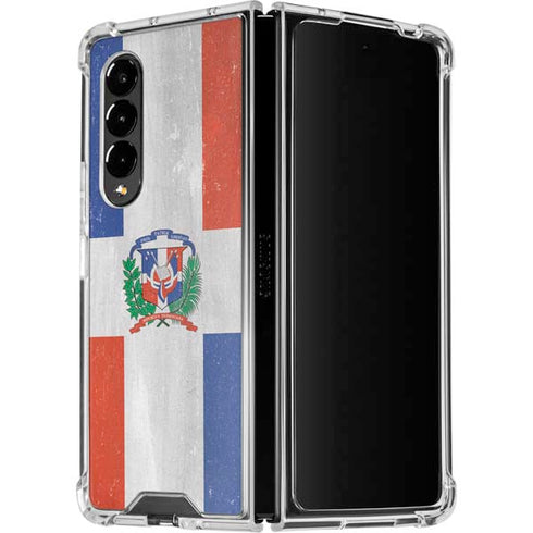Dominican Republic Flag Faded Galaxy Z Fold4 5G Clear Case